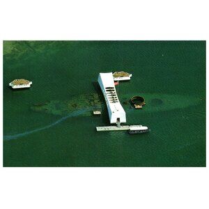 Postcard Chrome era The U.S.S. Arizona Memorial at Pearl Harbor 1984